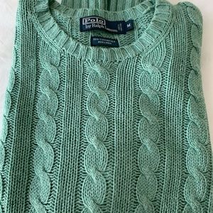 Silk and Cotton Polo Ralph Lauren green sweater